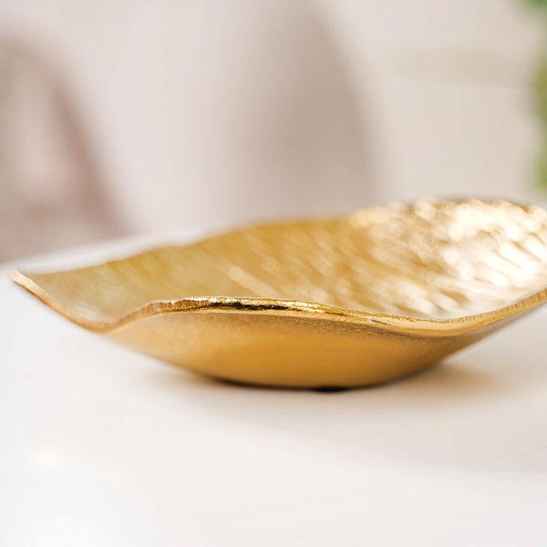 Set of 2 Leaf Plates Gold