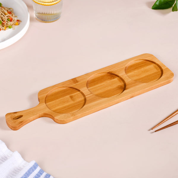 Set Of 3 Small Ceramic Bowls With Wooden Tray 180ml Online - Premium ...