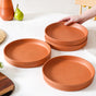 Set Of 4 Terracotta Dinner Plates - Dinner plates, terracotta plates, round plates, dinner plate set