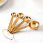 Set Of 4 Measuring Spoons With Gold Finish