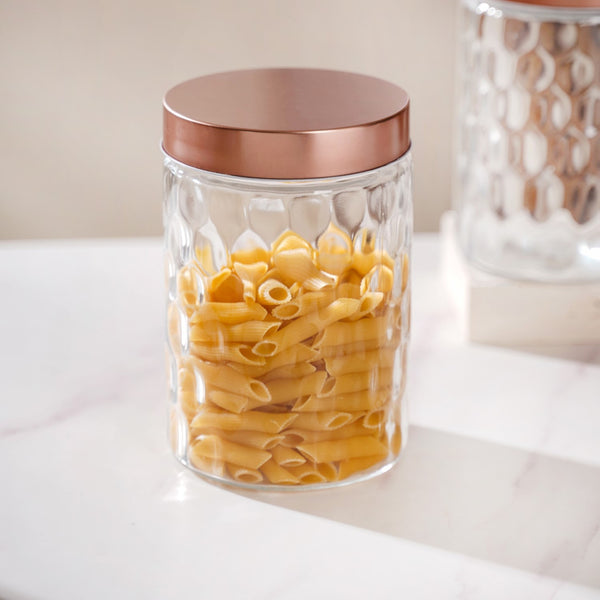 Set Of 4 Honeycomb Design Airtight Jar 1500ml