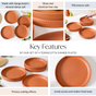 Set Of 4 Terracotta Dinner Plates - Dinner plates, terracotta plates, round plates, dinner plate set