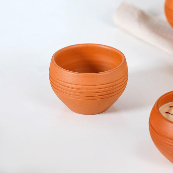 Set Of 4 Earthen Clay Terracotta Small Bowls 150ml