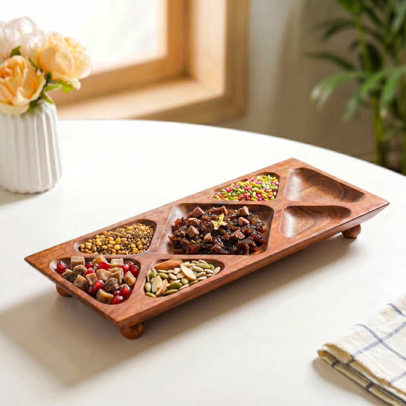 Nero Sectioned Serving Platter 43x18cm