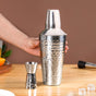 Sleek Modern Cocktail Shaker And Peg Measurer Set