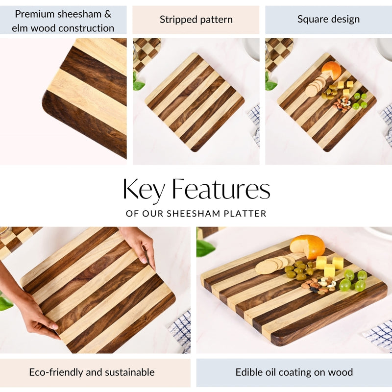 Sheesham Square Wooden Platter
