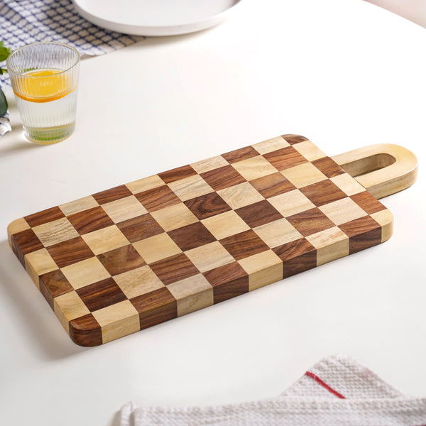 Serve And Slice Rectangle Checkered Atelier Board 45x21cm