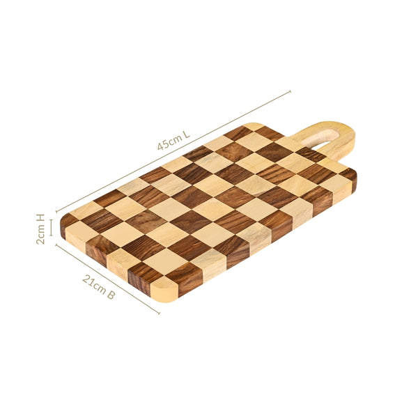Serve And Slice Rectangle Checkered Atelier Board 45x21cm