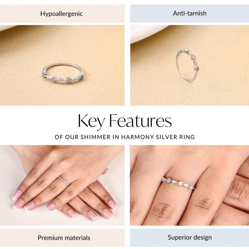 Shimmer In Harmony Silver Ring