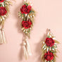 Shola Flower Wall Hanging With Tassels Set Of 4