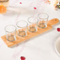 Set Of 4 Shot Glasses With Wooden Tray 100ml