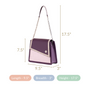 Houndstooth Diagonal Flap Handbag Purple