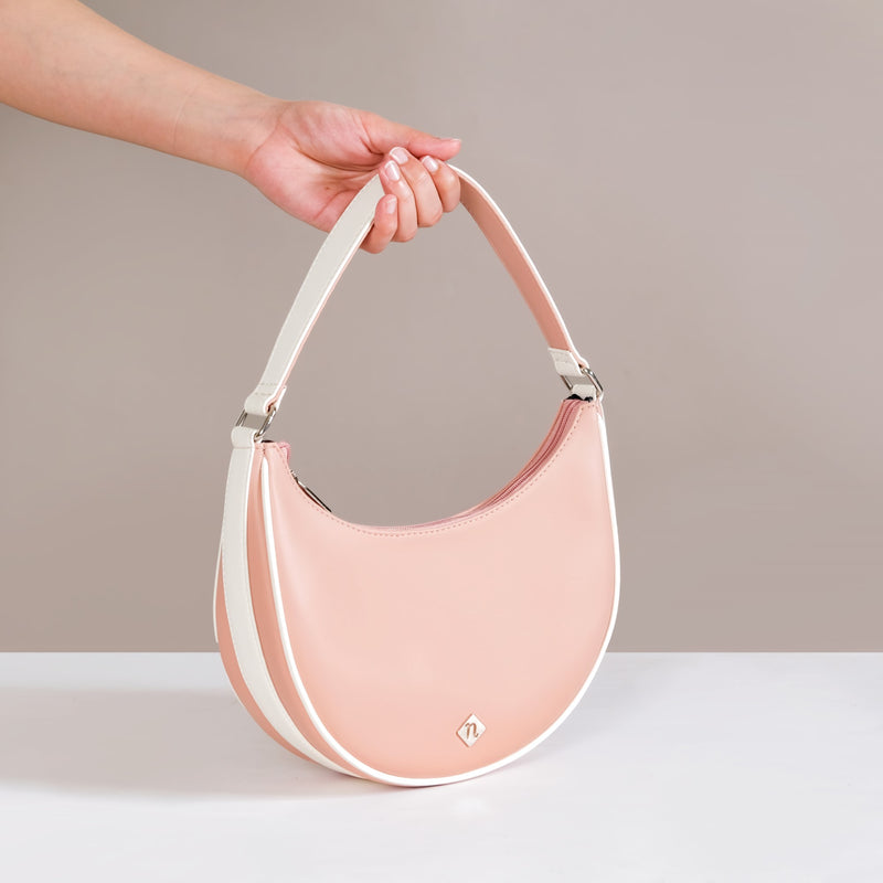 Peachy Glam Half Moon Bag