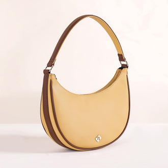 Sandy Beige Half Moon Shoulder Bag