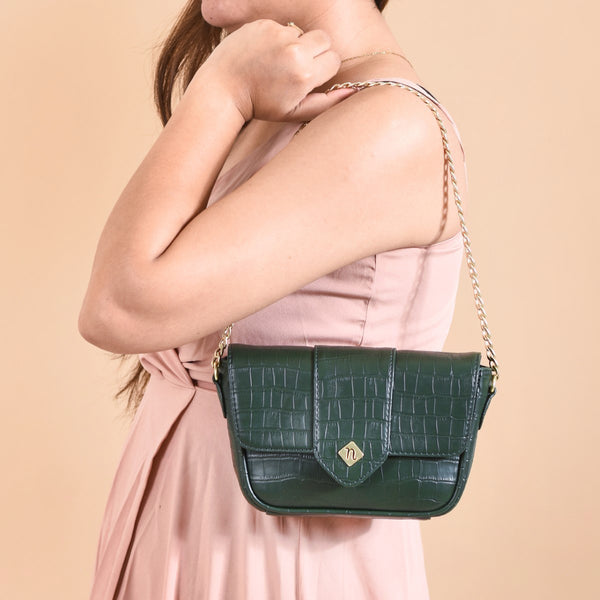 Croco Go-To Outing Bag Green