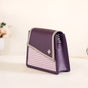 Houndstooth Diagonal Flap Handbag Purple