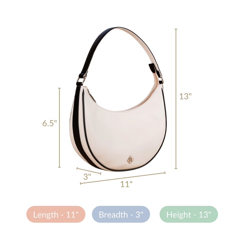 White Half Moon Shoulder Bag