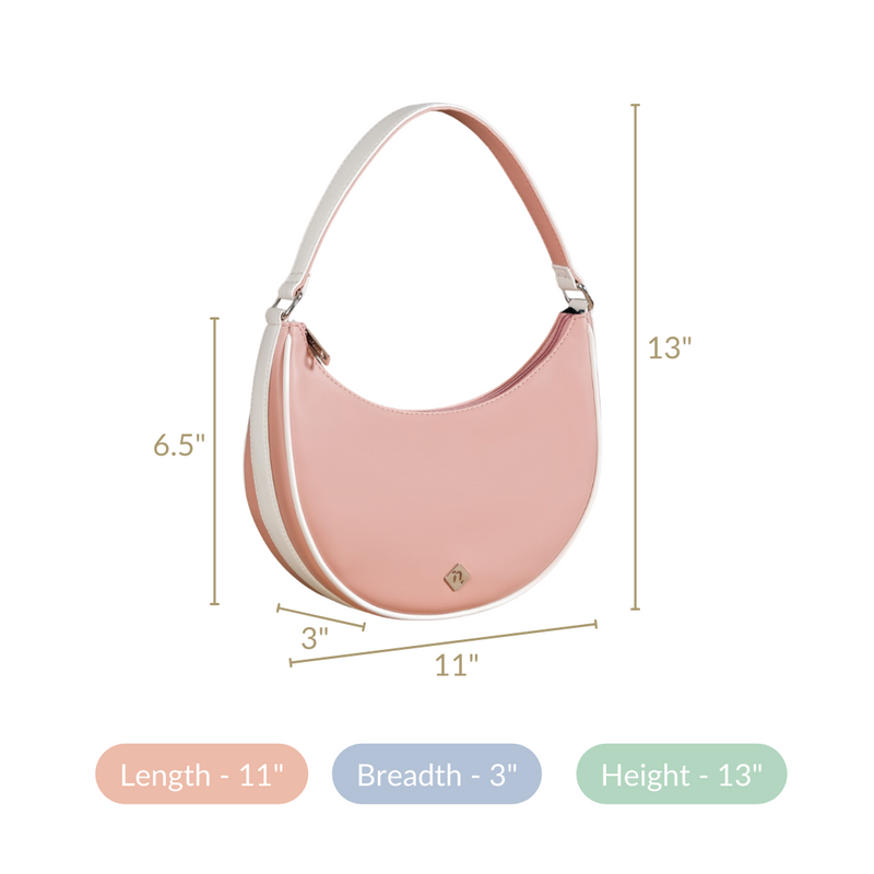Peachy Glam Half Moon Bag
