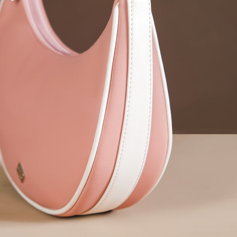Peachy Glam Half Moon Bag