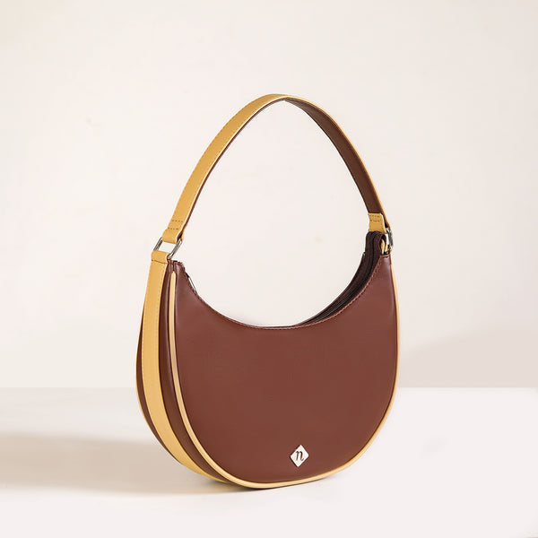 Coffee Brown Moon Handbag For Women