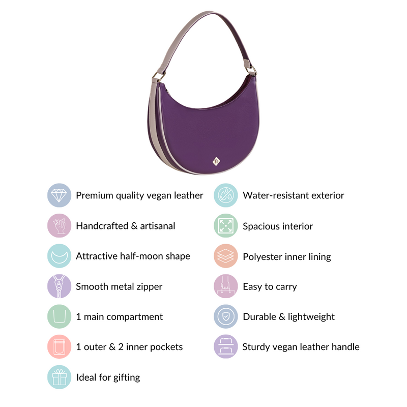 Chic Moon Shoulder Bag Purple