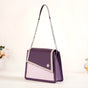 Houndstooth Diagonal Flap Handbag Purple