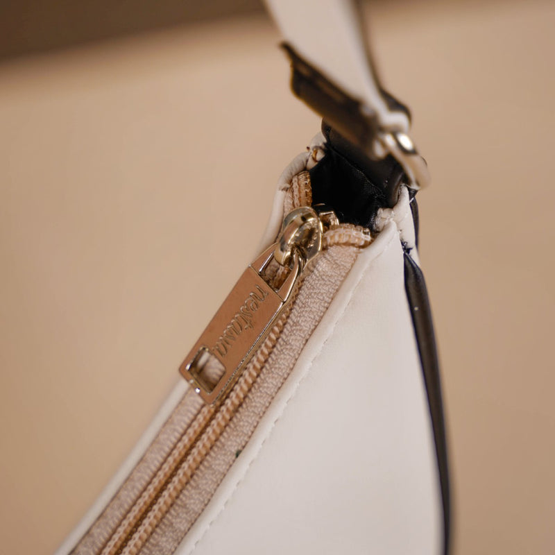 White Half Moon Shoulder Bag