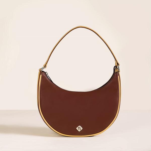 Coffee Brown Moon Handbag For Women