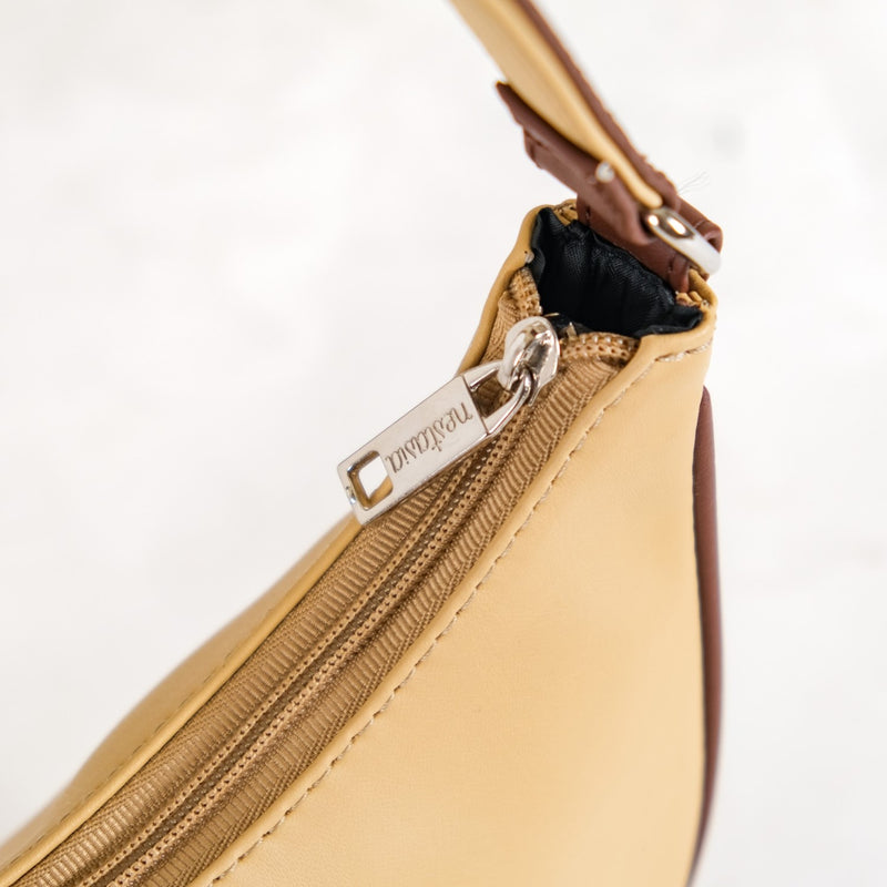 Stylish Half Moon Shoulder Bag Beige