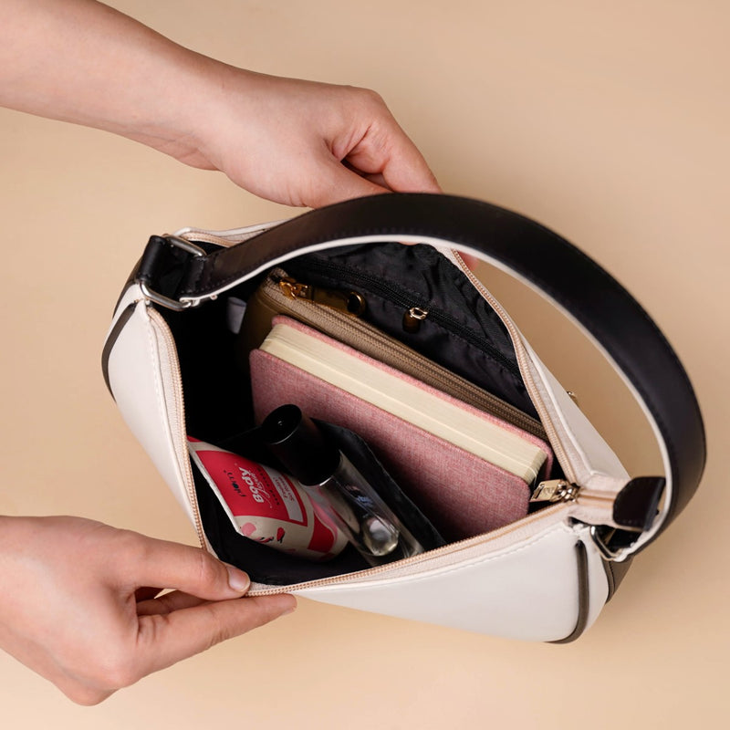 White Half Moon Shoulder Bag