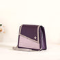 Houndstooth Diagonal Flap Handbag Purple