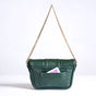 Green Croco Textured Shoulder Bag