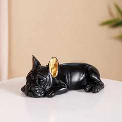 Bulldog Figurine Black- Adorable Bulldog Figurine, Black Bulldog Decor, Cute Bulldog Sculpture, Black Dog Figurine