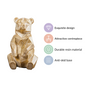 Gold Accent Bear Statue - Gold Bear Sitting Showpiece, Gold Bear Figurine, Decorative Sitting Bear, Bear Sculpture, Sitting Bear Decor