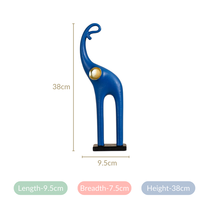 Artful Elephant Showpiece For Decor Blue