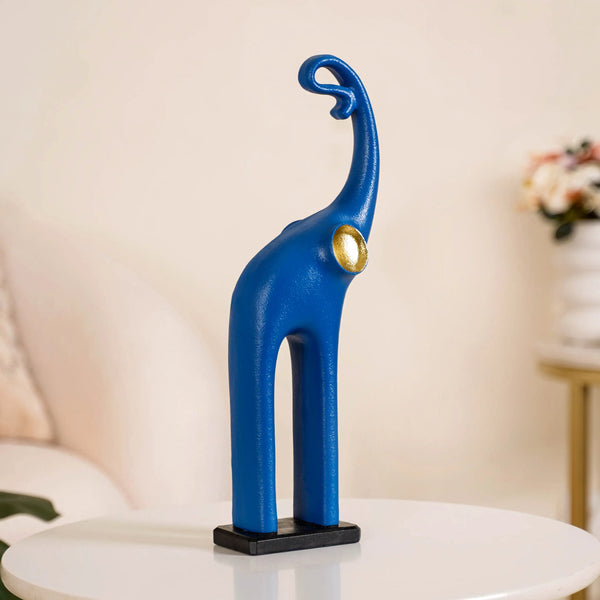 Artful Elephant Showpiece For Decor Blue