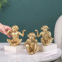 Gandhi Monkey Trio Resin Decor Showpiece Gold - Gandhi Monkey Trio, Resin Decor Showpiece, Gold Monkey Trio, Unique Monkey Sculpture