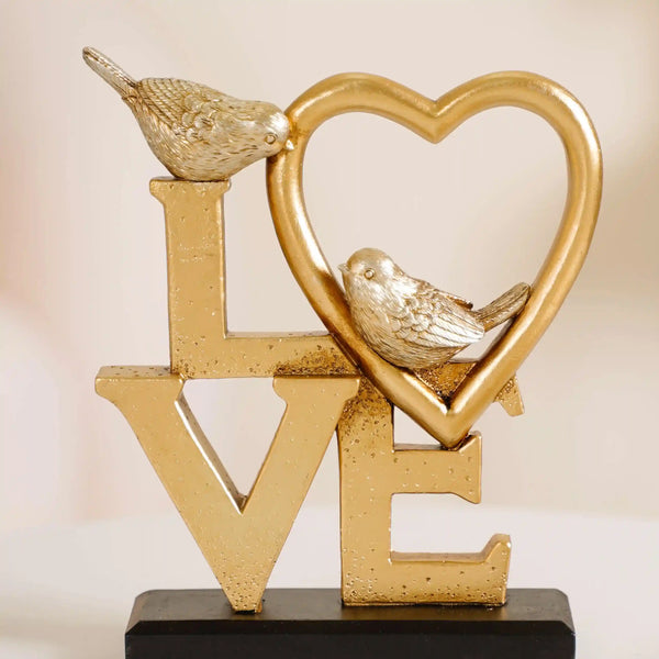 Love Birds Table Showpiece Gold