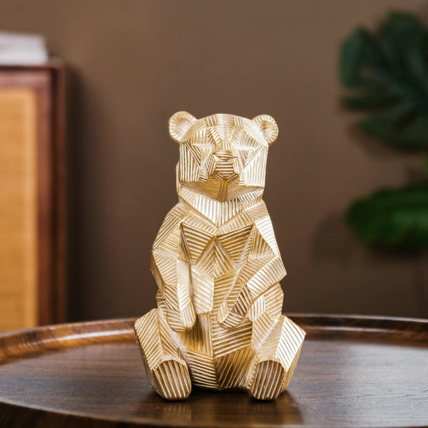Bear Sitting Showpiece Gold