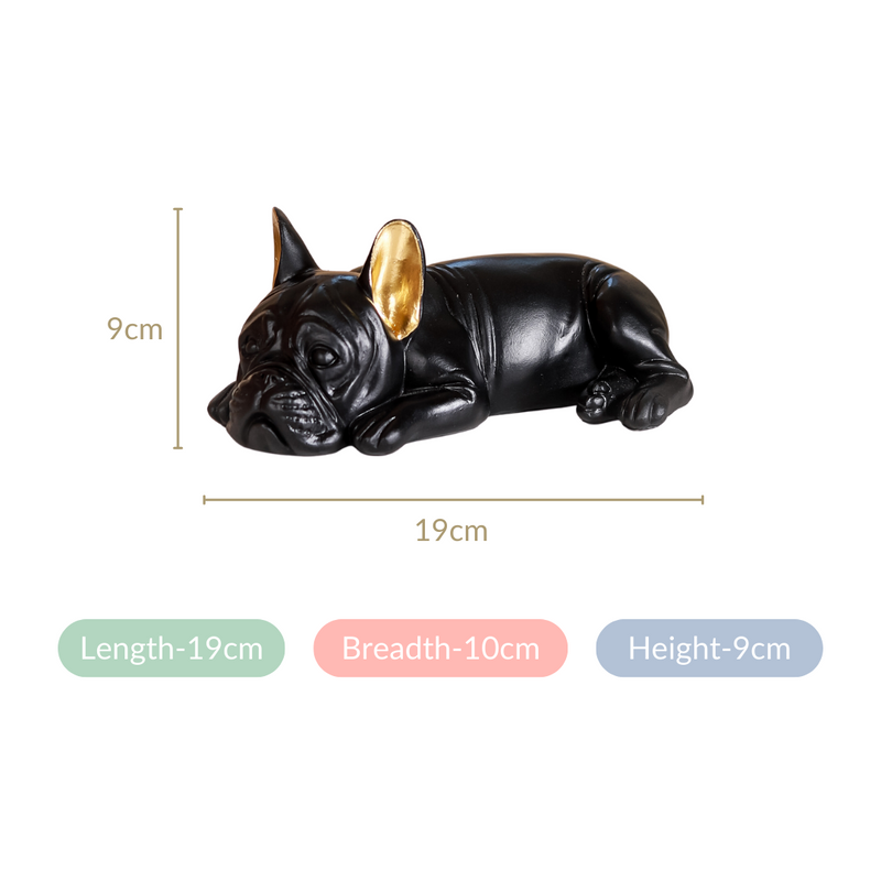 Bulldog Figurine Black- Adorable Bulldog Figurine, Black Bulldog Decor, Cute Bulldog Sculpture, Black Dog Figurine