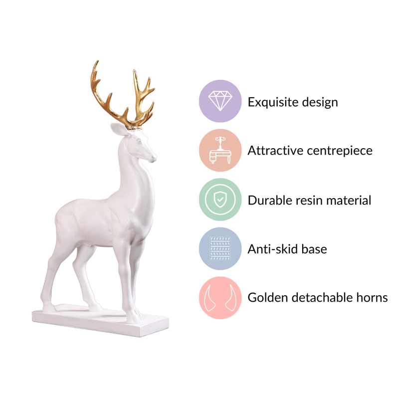 Snow Reindeer Showpiece White