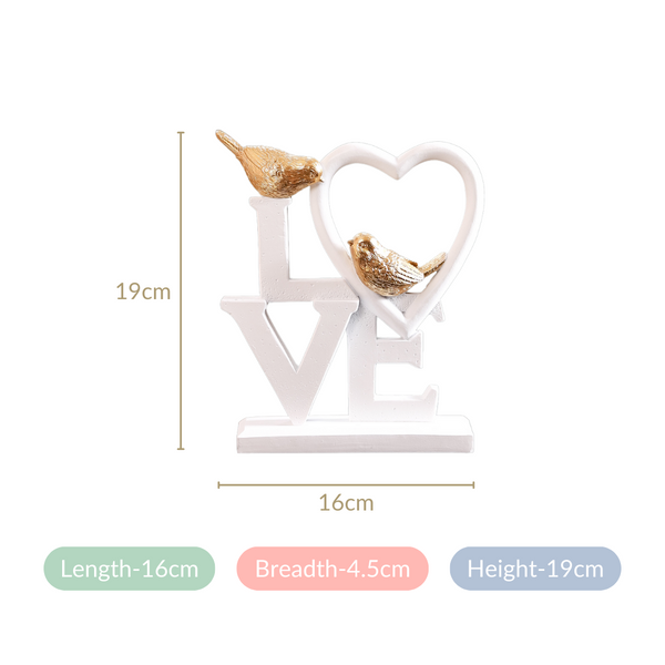 White Love Birds Showpiece