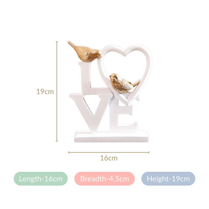 Love Birds Table Showpiece White