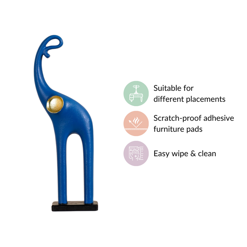 Artful Elephant Showpiece For Decor Blue
