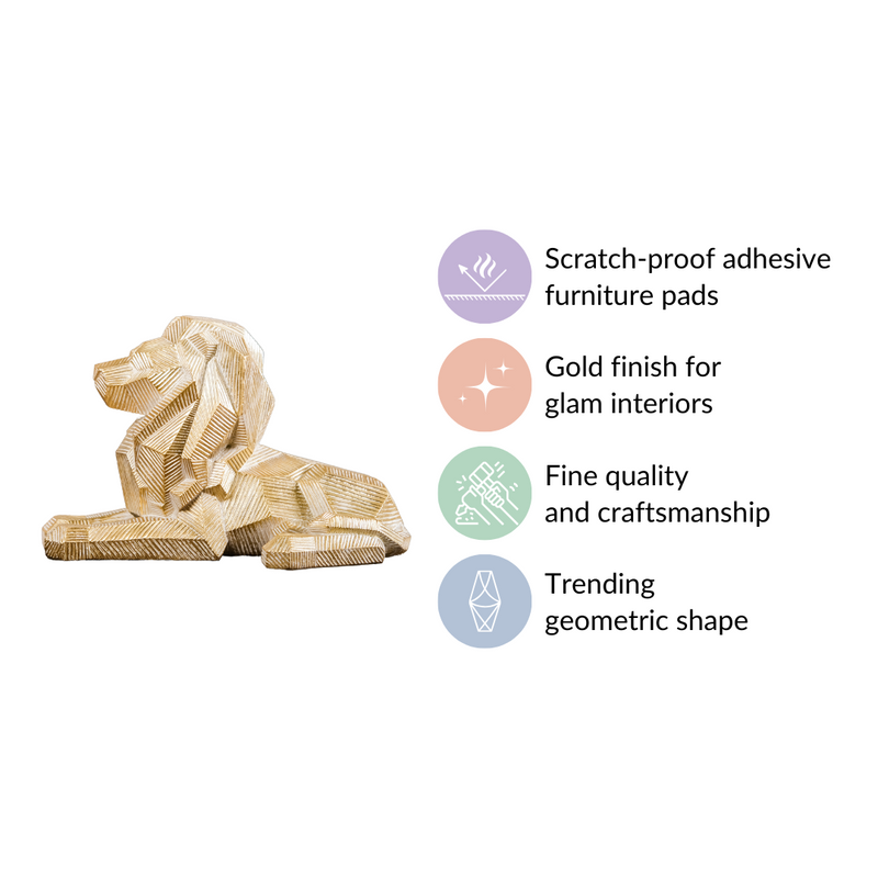Majestic Lion Modern Decor Gold