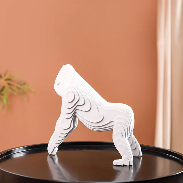 Minimalist Gorilla Sculpture White