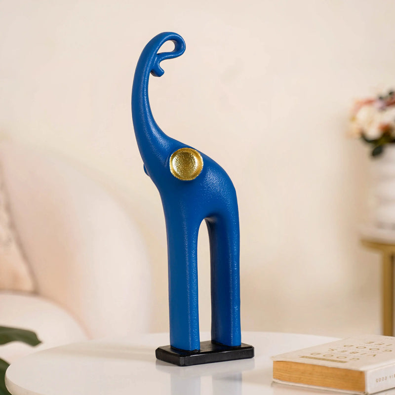 Artful Elephant Showpiece For Decor Blue