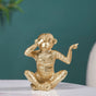 Gandhi Monkey Trio Resin Decor Showpiece Gold - Gandhi Monkey Trio, Resin Decor Showpiece, Gold Monkey Trio, Unique Monkey Sculpture