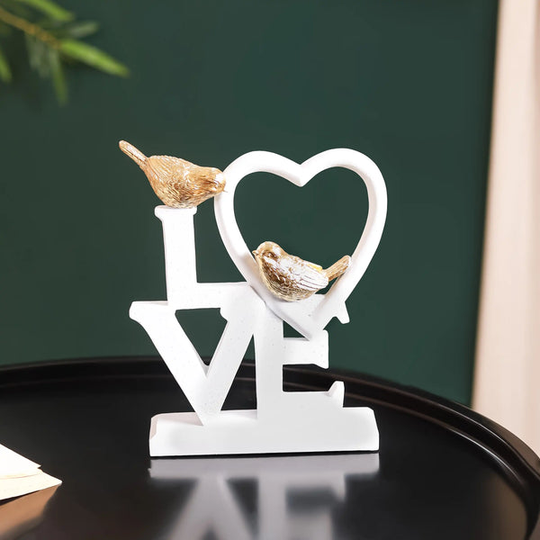 White Love Birds Showpiece