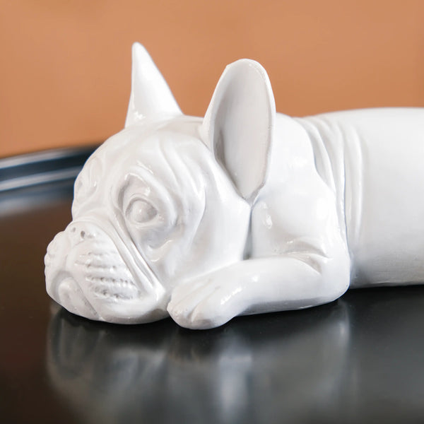 Adorable Bulldog Figurine White